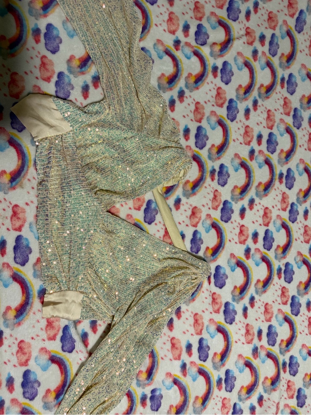 privy Mint Green Sparkle Knit Crop Top with Gold Lurex
